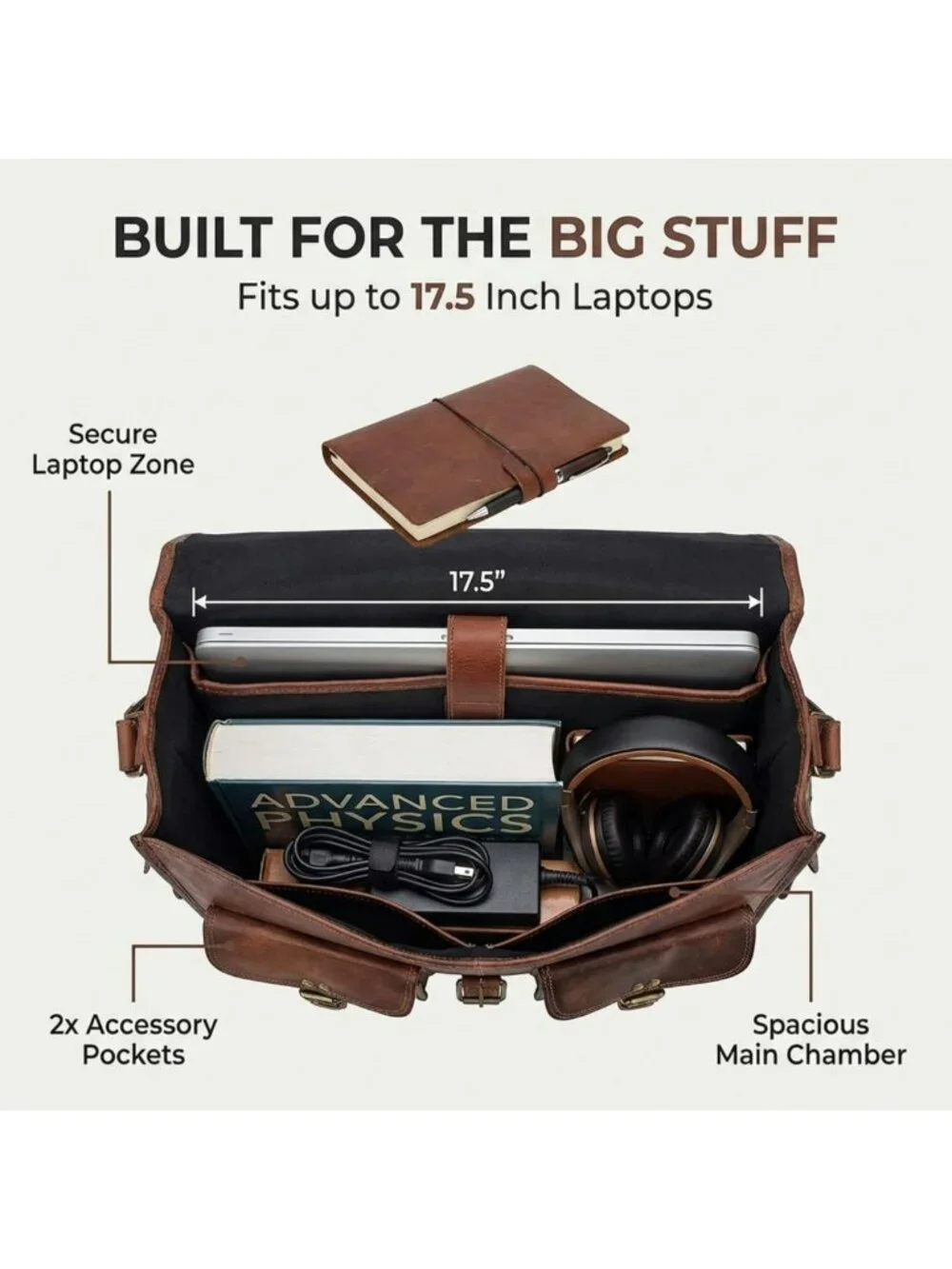Handmade Leather Messenger Bag for Men | 18